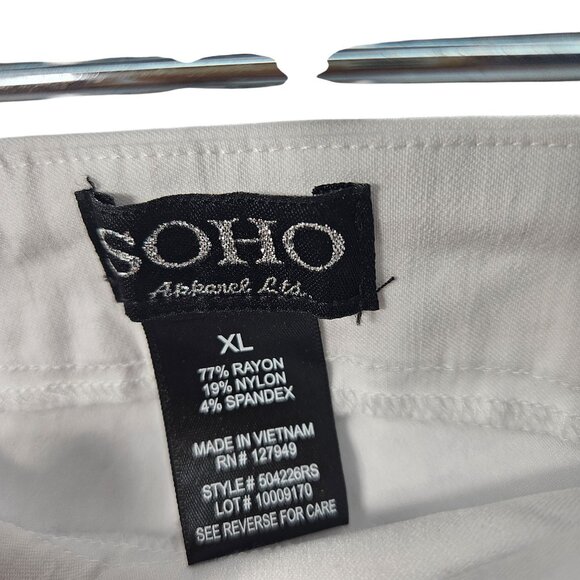 White Soho Apparel Ltd Womens Button-Front High-Waisted Shorts XL Rayon Nylon Sp - Picture 4 of 5